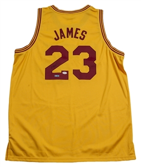 Lebron James Signed Cleveland Cavaliers Home Yellow Jersey (JSA)